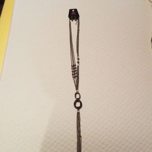 Gunmetal necklace and earrings set